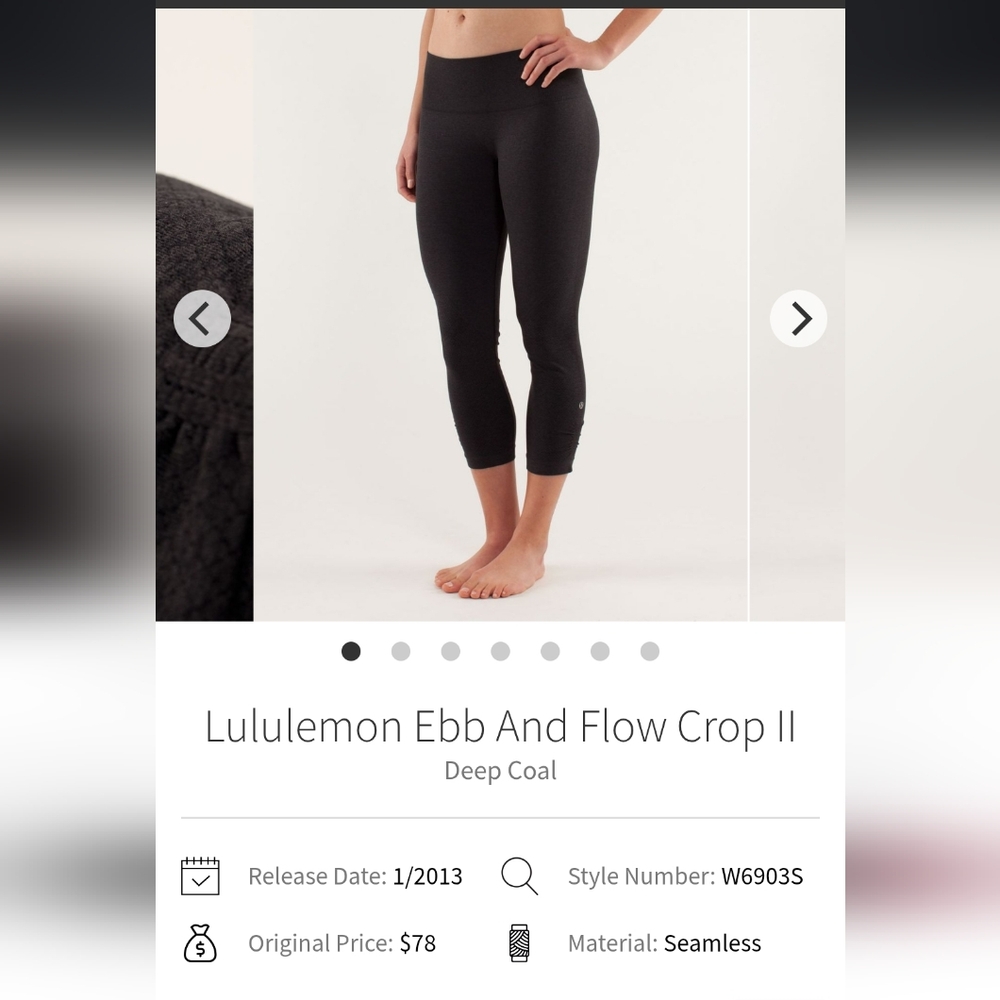 lululemon Ebb and Flow Crop II Size 6 In GUC